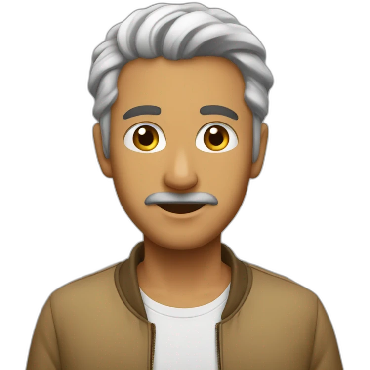 ولد شعره كرلي و اسود emoji