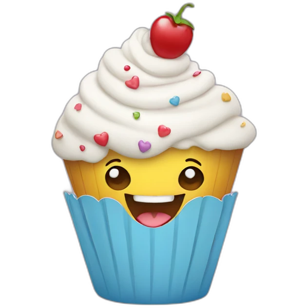 Happy cupcake emoji