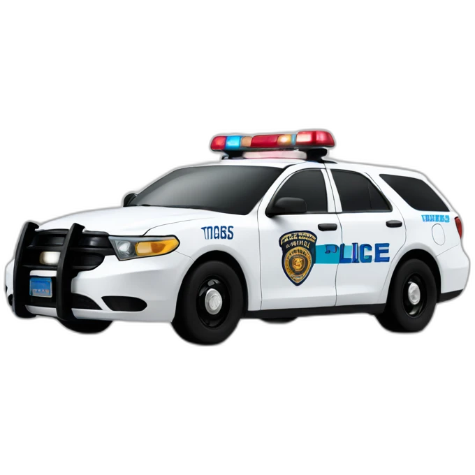 Police car with Yorktown Tigers on the side lettering emoji