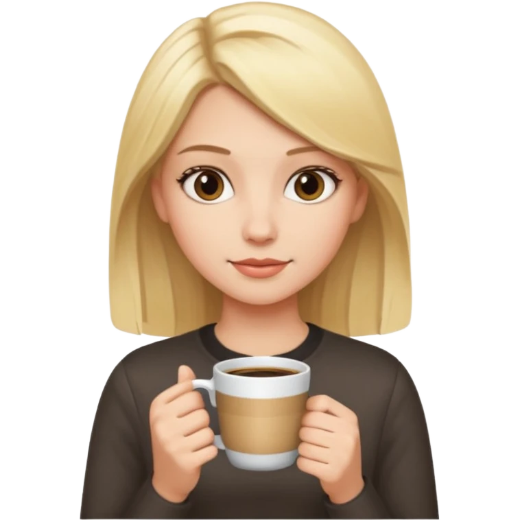 девушка с кофе emoji