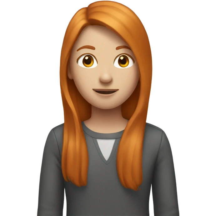 A girl has ginger, straight hair. Her hair is long  emoji