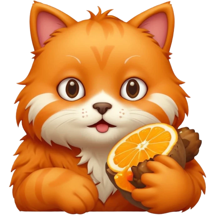 Cute cate eating a live bear emoji