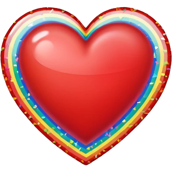 heart with a rainbow confetti border emoji
