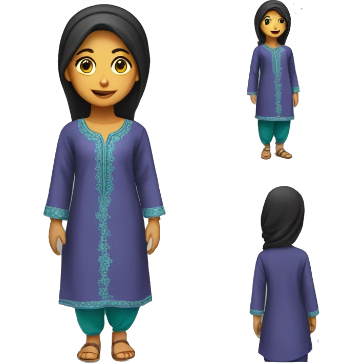 Girl in shalwar kameez standing emoji