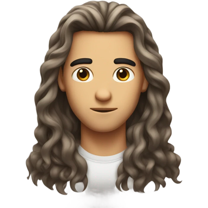 Long hair and big eyebrow emoji
