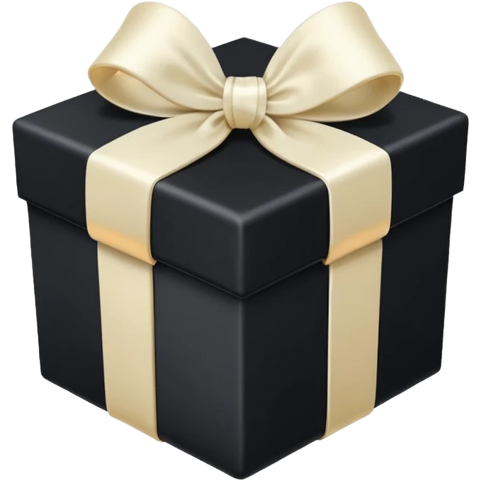 square black gift box present with an ivory bow emoji