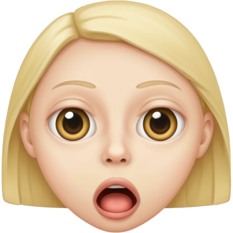 wide eyes, gagging, small mouth emoji