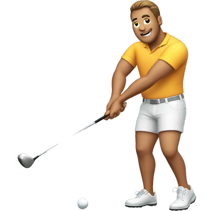 big chested guy swinging a golf club emoji