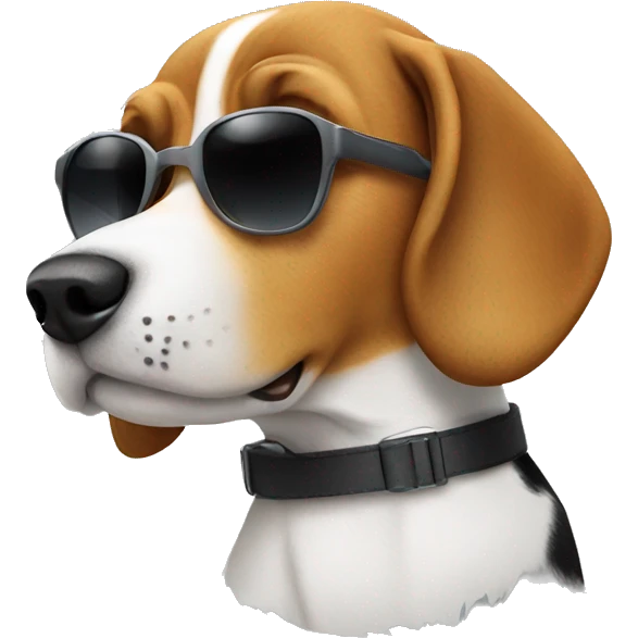 Beagle dog with sunglasses emoji