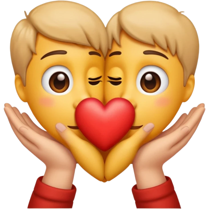 emoji representing empathy, two hands gently holding a heart, warm and caring expression emoji