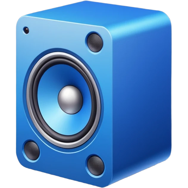 mac os icon blue audio speaker isometric emoji