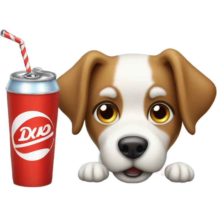 dog drinking a soda emoji