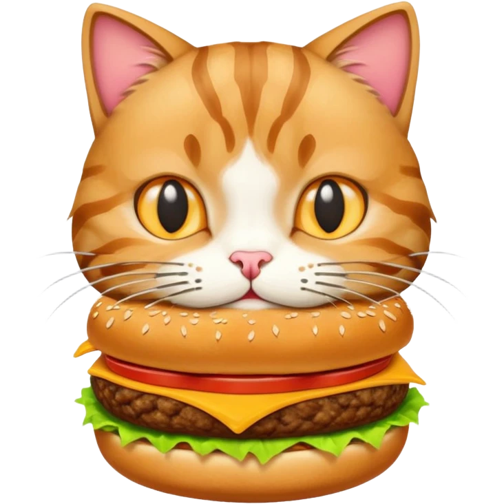 Cat eating a burger  emoji