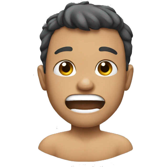boy flexing jaw emoji