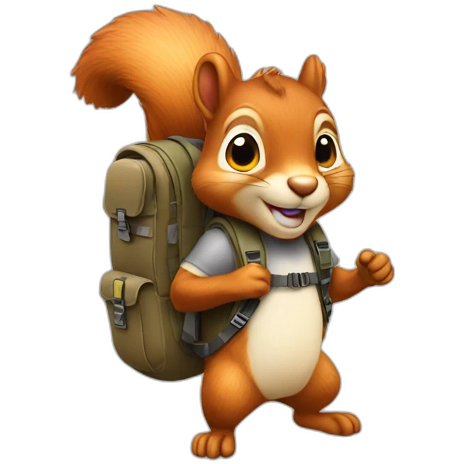 squirrel with a backpack on his back emoji
