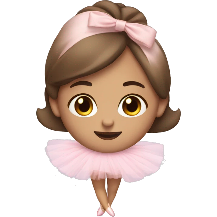 woman with brown hair with pointe and light pink tutu emoji