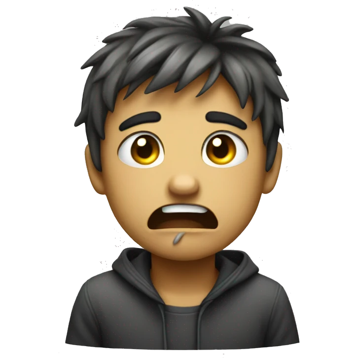 Crying louder by  boy emoji