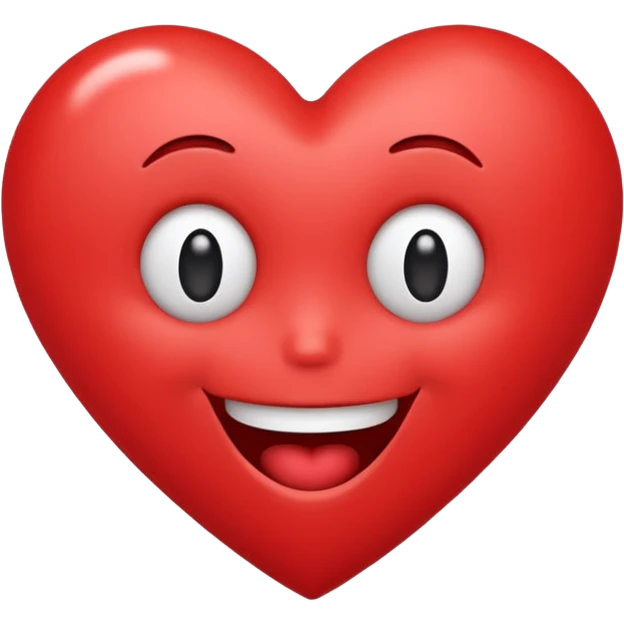 Heart with silly face emoji