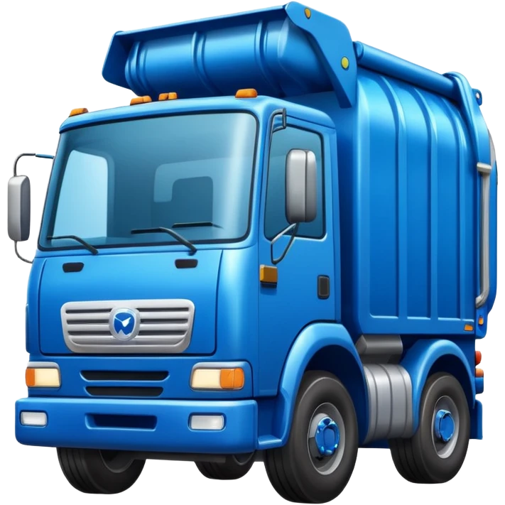 blue garbage truck emoji