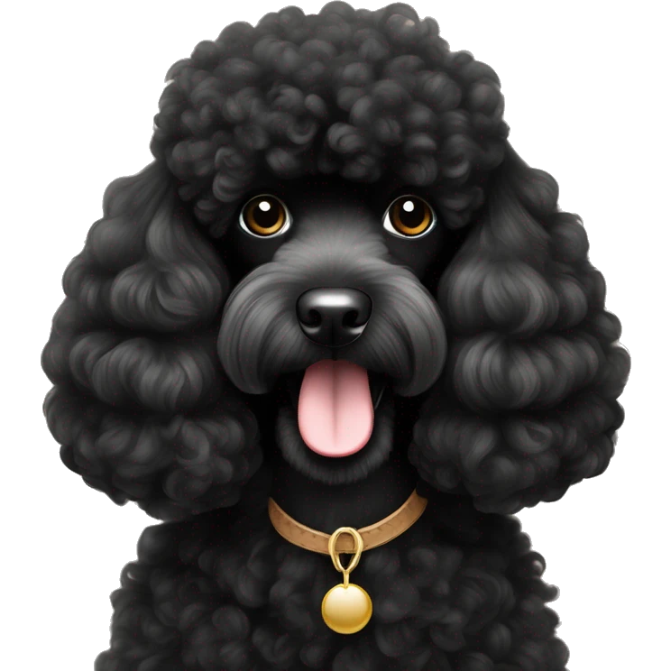 Beautiful black miniature poodle with show wool styling emoji
