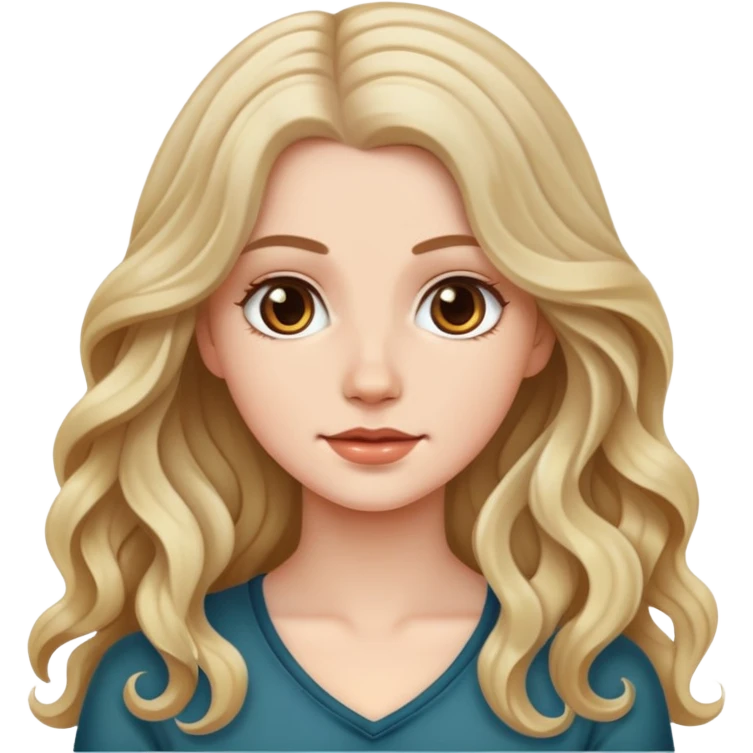 Long wavy hair white girl  emoji