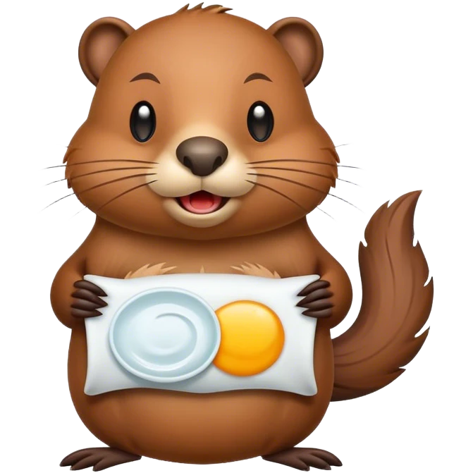 Beaver with good morning cedule emoji