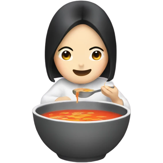 Mitski eating soup emoji