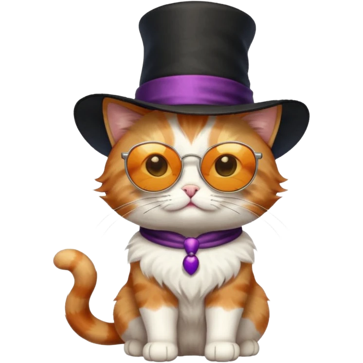 emoji prompt: a cat with sunglasses and magician hat emoji