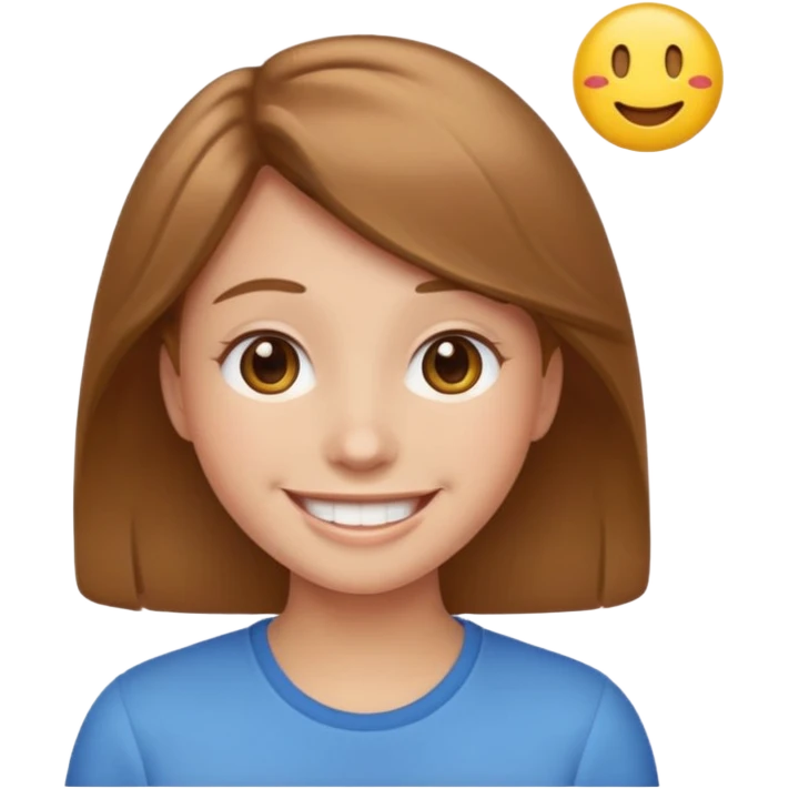 happy emojis, light brown hair  emoji