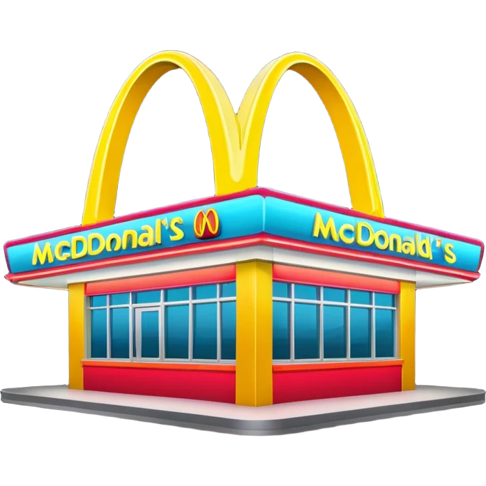 Neon McDonald’s restaurant  emoji