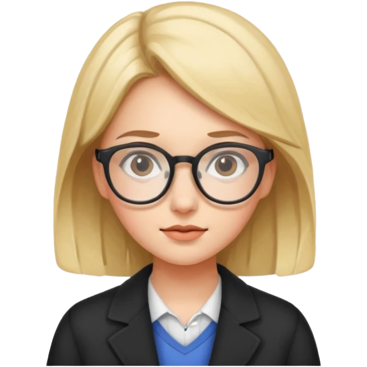 genius girl with glasses emoji