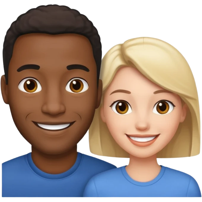 Pareja mixta, hombre negro y mujer blanca emoji