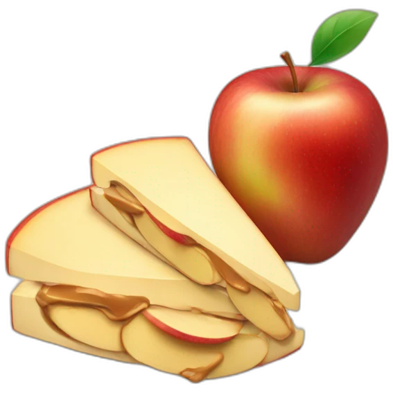 Slices apples with peanut butter  emoji
