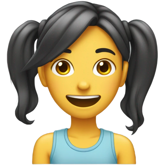 teenage girl flirting tucking hair behind her ear emoji