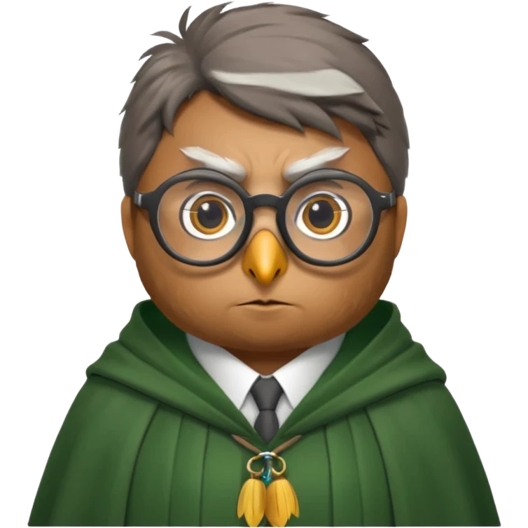 owl professor in green cloak university emoji