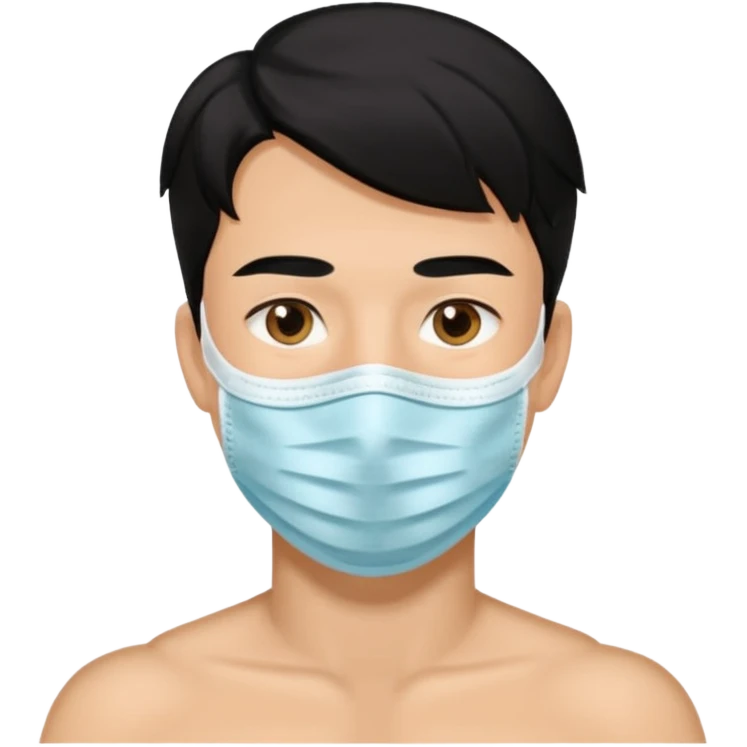 black hair man, Skincare face mask emoji