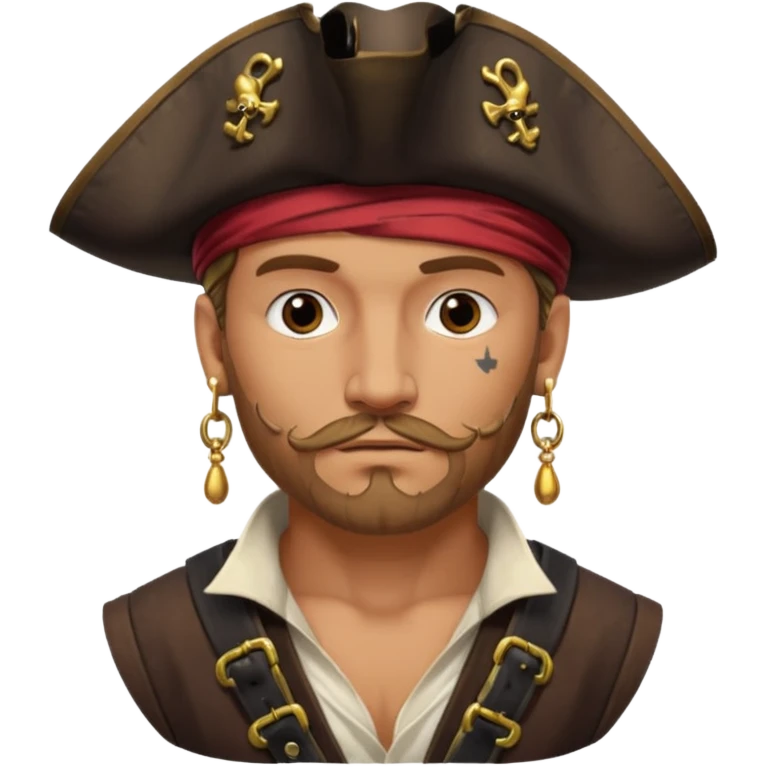 Belted pirate man with earring
 emoji
