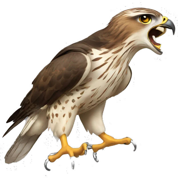 a hawk spitting emoji