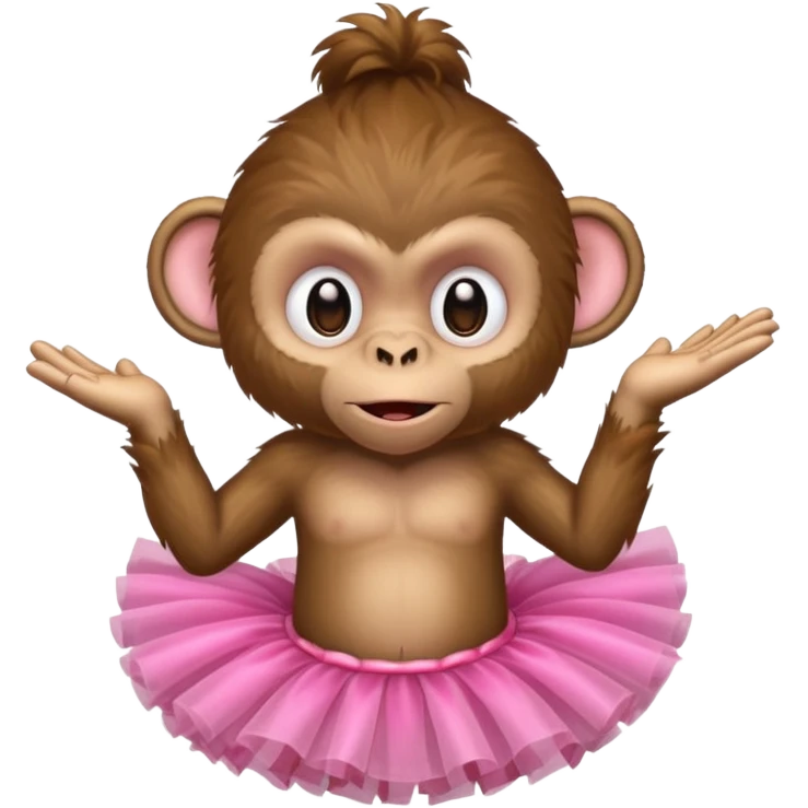 Very ugly monkey wearing a tutu emoji