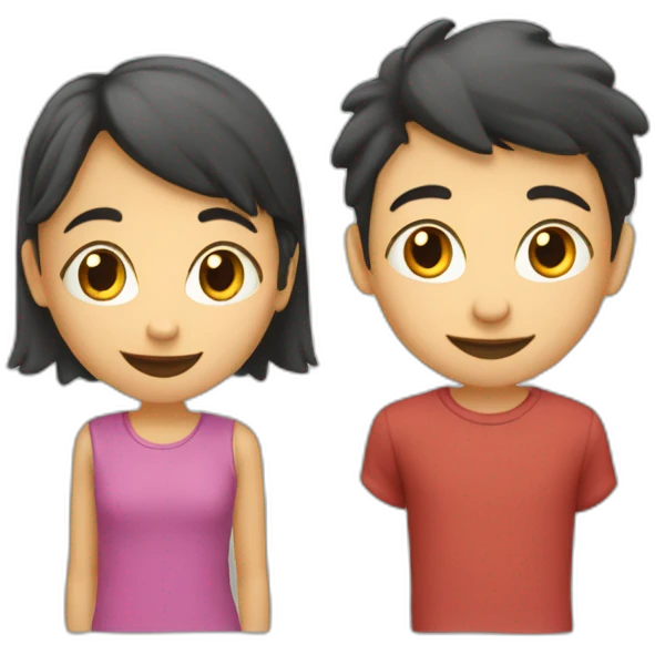 Deux adolescents de 14 ans qui centre accroche emoji