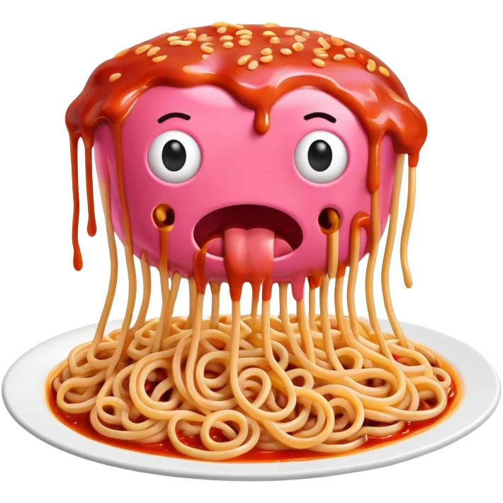  SPAM meat melted pink dripping sauce flying spaghetti monster emoji