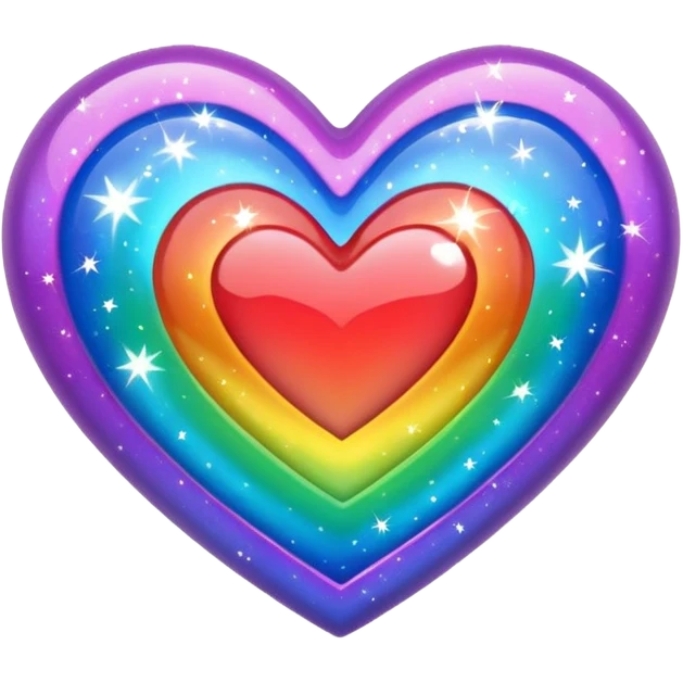 Rainbow- colored heart with sparkles  emoji