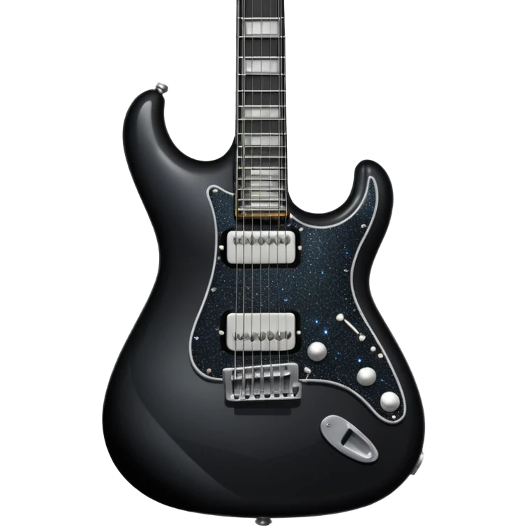 a veryyyyyy very sparkly black electric guitar emoji