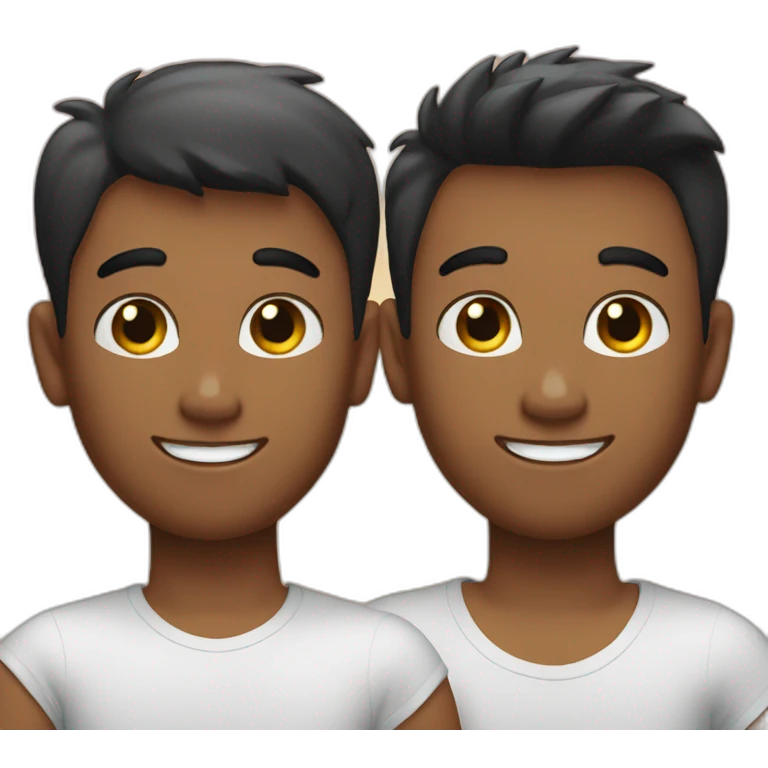 Bear and twink gay couple emoji