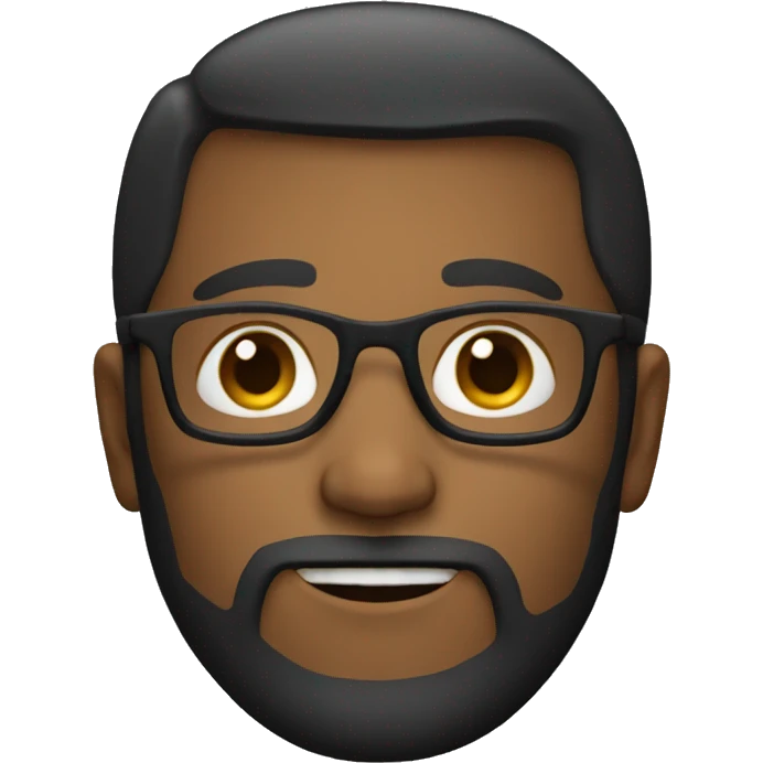 with less beard and no-rimmed glasses emoji
