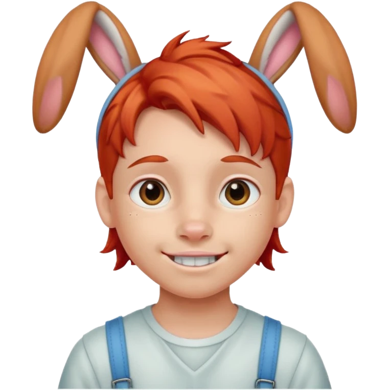 kid with braces bunny eared red haired emoji