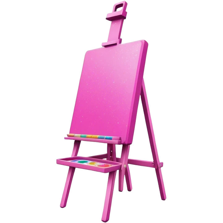 Pink paint easel with glitter  emoji