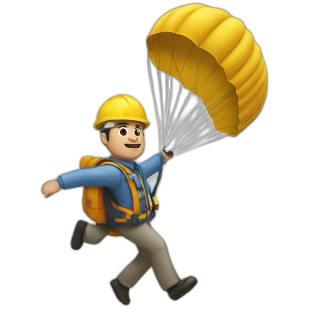 architect is flying with a parachute emoji
