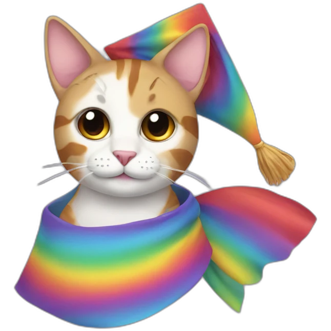 rainbow cat graduated emoji
