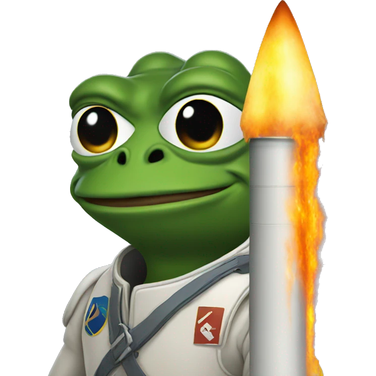 pepe with rocket  emoji
